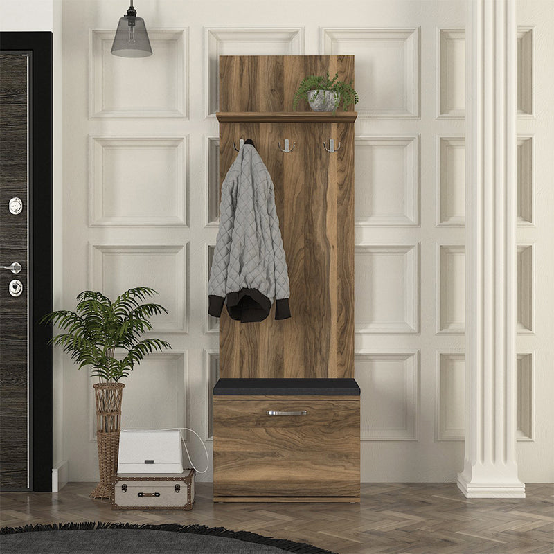 Έπιπλο εισόδου Track Megapap χρώμα καρυδί 60x38,2x190εκ. - Hippiehome.gr