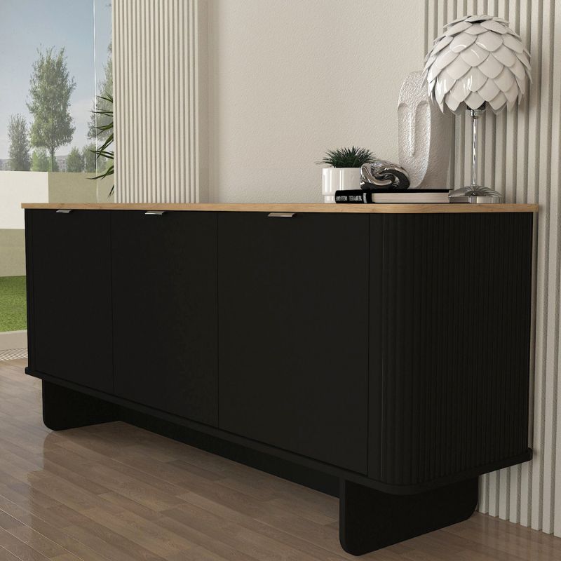 Μπουφές Bohema Megapap χρώμα μαύρο - sepet oak 180x47x76,6εκ. - Hippiehome.gr