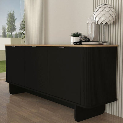 Μπουφές Bohema Megapap χρώμα μαύρο - sepet oak 180x47x76,6εκ. - Hippiehome.gr
