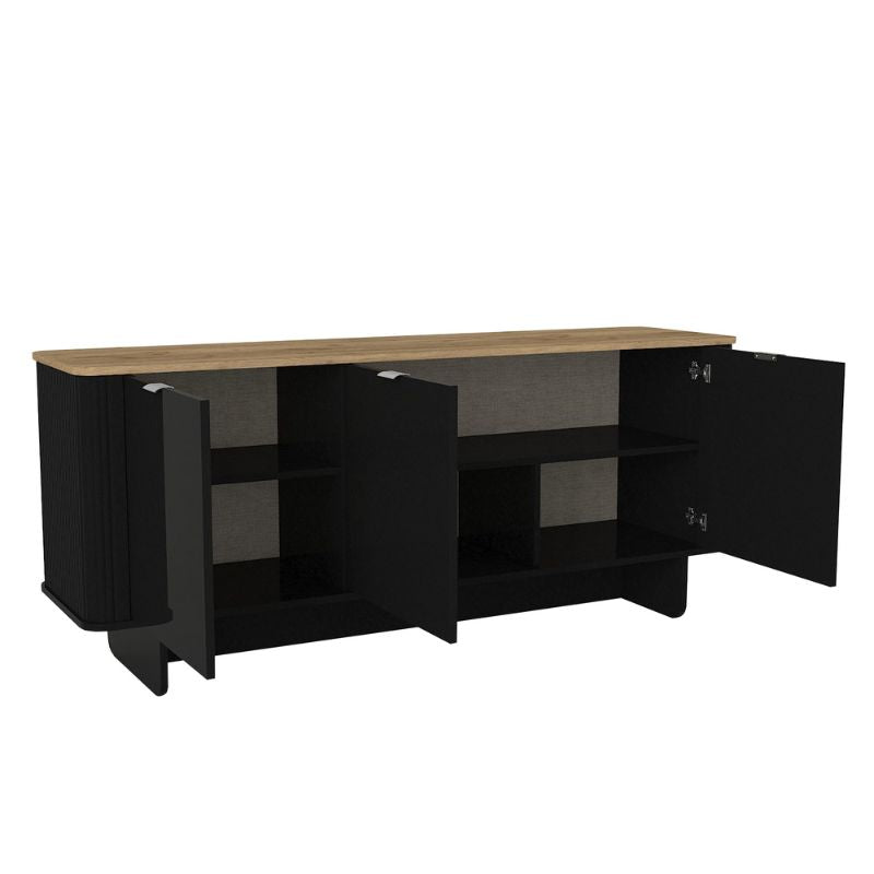Μπουφές Bohema Megapap χρώμα μαύρο - sepet oak 180x47x76,6εκ. - Hippiehome.gr