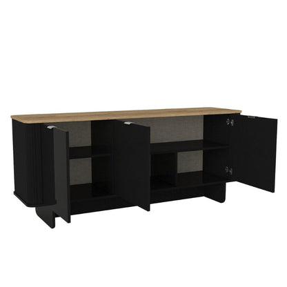 Μπουφές Bohema Megapap χρώμα μαύρο - sepet oak 180x47x76,6εκ. - Hippiehome.gr