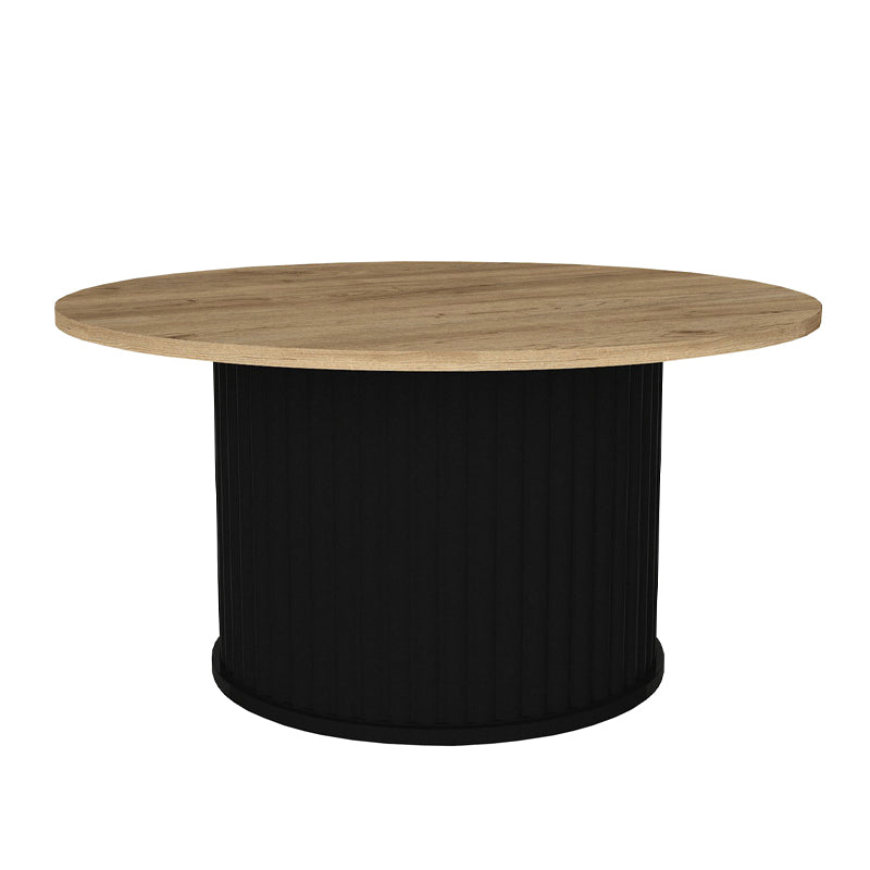 Τραπεζάκι σαλονιού Bohema Megapap χρώμα μαύρο - sepet oak Ø85x43,2εκ. - Hippiehome.gr