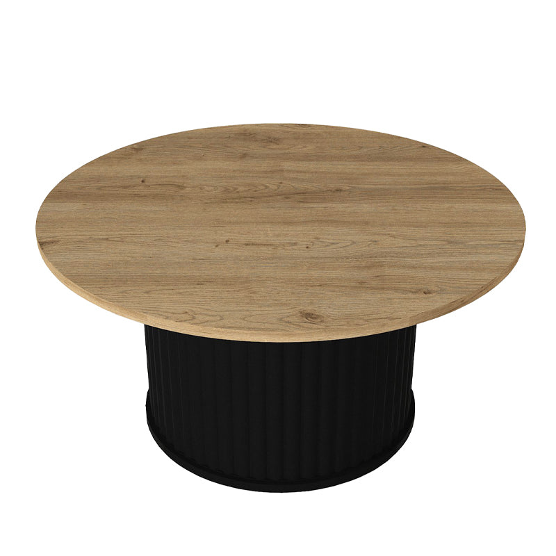 Τραπεζάκι σαλονιού Bohema Megapap χρώμα μαύρο - sepet oak Ø85x43,2εκ. - Hippiehome.gr