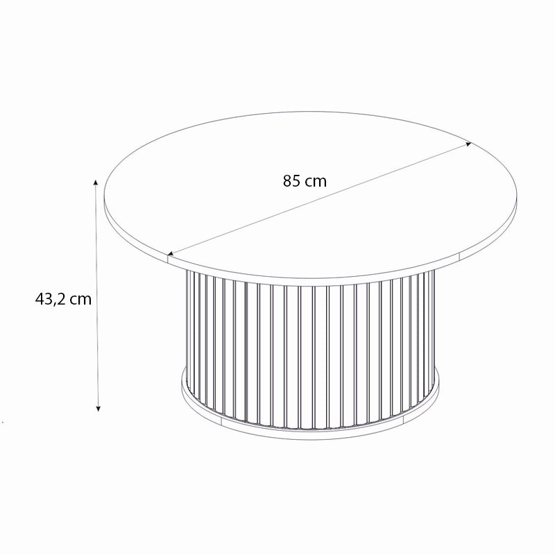 Τραπεζάκι σαλονιού Bohema Megapap χρώμα μαύρο - sepet oak Ø85x43,2εκ. - Hippiehome.gr