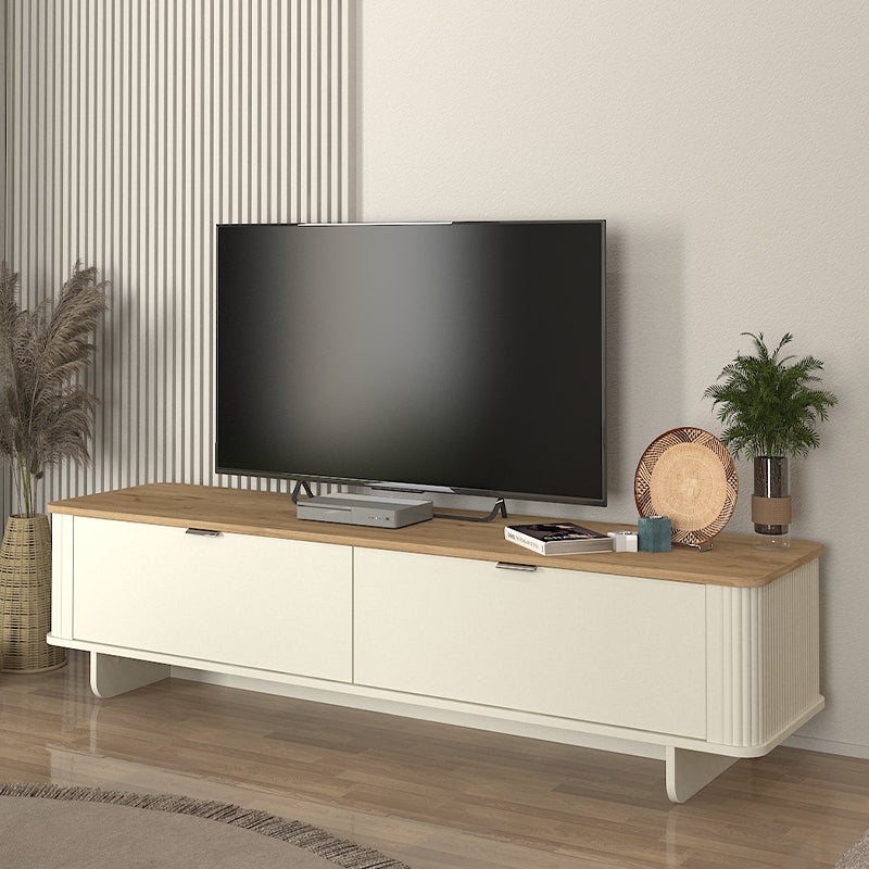 Έπιπλο τηλεόρασης Bohema Megapap χρώμα ivory - sepet oak 180x47x45,6εκ. - Hippiehome.gr