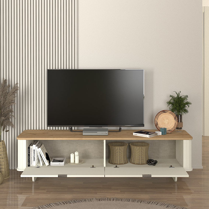 Έπιπλο τηλεόρασης Bohema Megapap χρώμα ivory - sepet oak 180x47x45,6εκ. - Hippiehome.gr