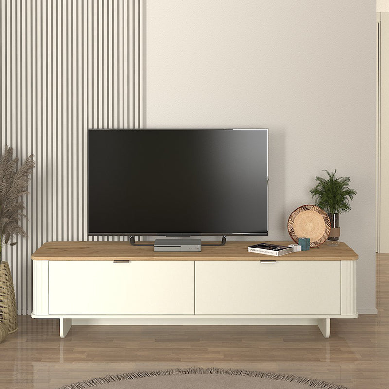 Έπιπλο τηλεόρασης Bohema Megapap χρώμα ivory - sepet oak 180x47x45,6εκ. - Hippiehome.gr