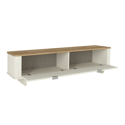 Έπιπλο τηλεόρασης Bohema Megapap χρώμα ivory - sepet oak 180x47x45,6εκ. - Hippiehome.gr