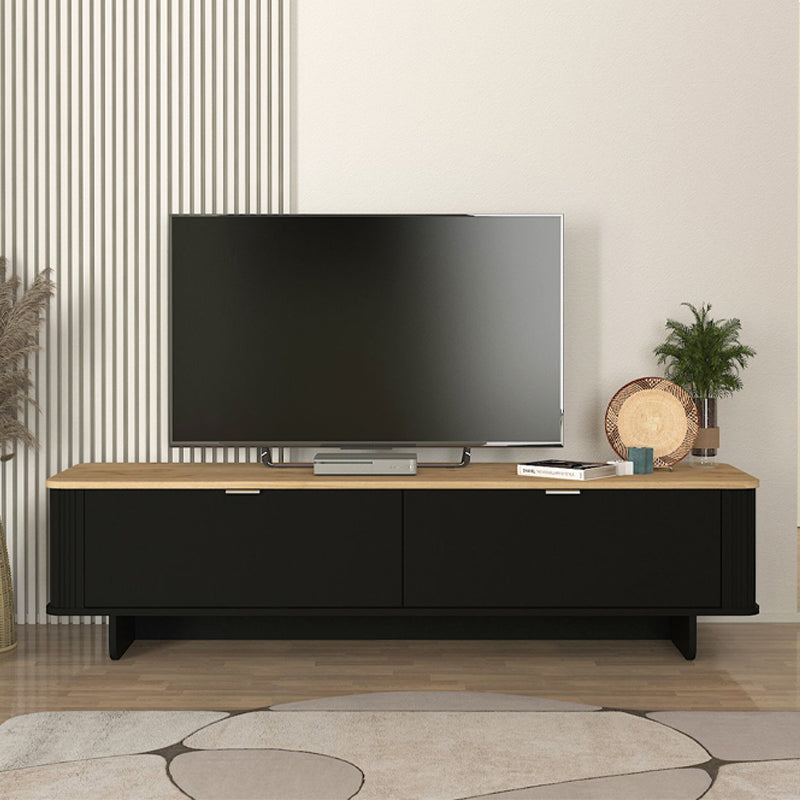 Έπιπλο τηλεόρασης Bohema Megapap χρώμα μαύρο - sepet oak 180x47x45,6εκ. - Hippiehome.gr