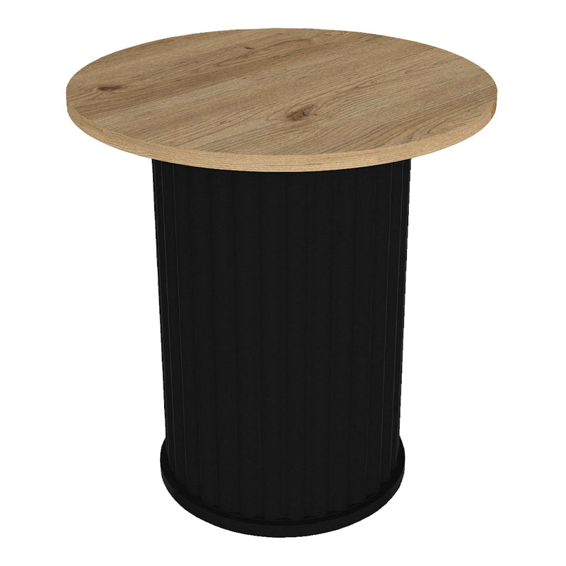 Τραπεζάκι βοηθητικό Bohema Megapap χρώμα μαύρο - sepet oak Ø50x53,2εκ. - Hippiehome.gr