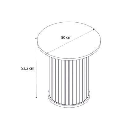 Τραπεζάκι βοηθητικό Bohema Megapap χρώμα μαύρο - sepet oak Ø50x53,2εκ. - Hippiehome.gr