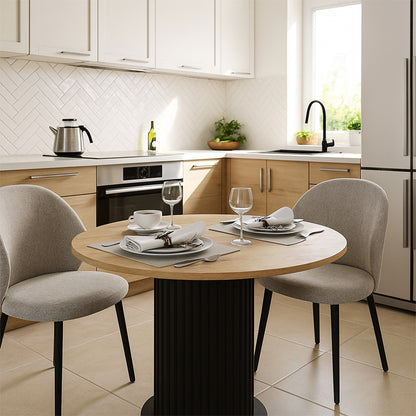 Τραπέζι Bohema Megapap χρώμα μαύρο - sepet oak Ø90x77,7εκ. - Hippiehome.gr