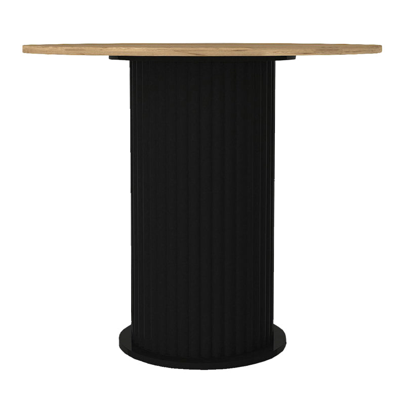 Τραπέζι Bohema Megapap χρώμα μαύρο - sepet oak Ø90x77,7εκ. - Hippiehome.gr