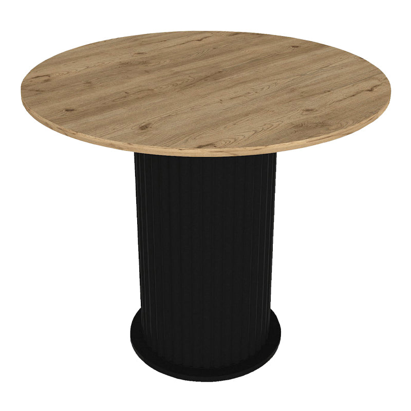 Τραπέζι Bohema Megapap χρώμα μαύρο - sepet oak Ø90x77,7εκ. - Hippiehome.gr