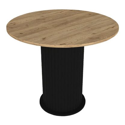 Τραπέζι Bohema Megapap χρώμα μαύρο - sepet oak Ø90x77,7εκ. - Hippiehome.gr