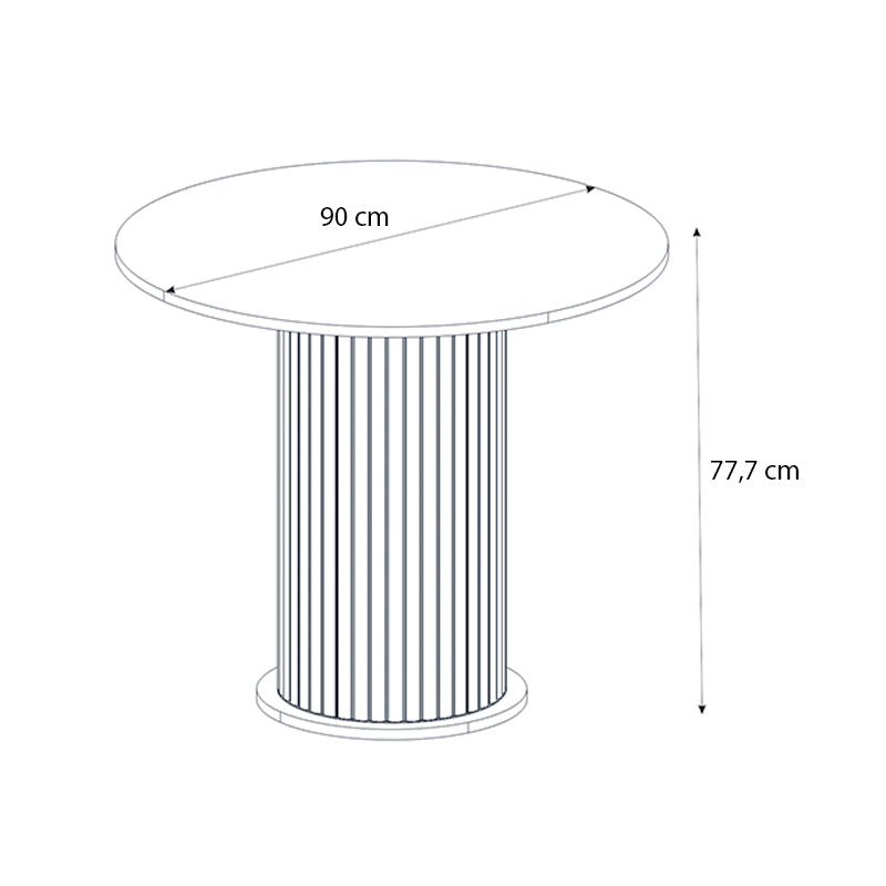 Τραπέζι Bohema Megapap χρώμα μαύρο - sepet oak Ø90x77,7εκ. - Hippiehome.gr