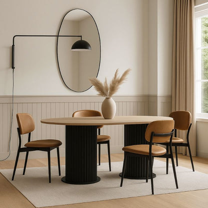 Τραπέζι Bohema Megapap χρώμα μαύρο - sepet oak 180x90x77,7εκ. - Hippiehome.gr