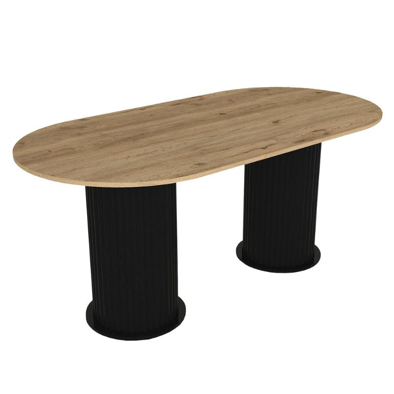 Τραπέζι Bohema Megapap χρώμα μαύρο - sepet oak 180x90x77,7εκ. - Hippiehome.gr
