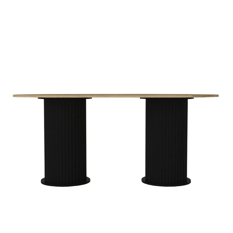 Τραπέζι Bohema Megapap χρώμα μαύρο - sepet oak 180x90x77,7εκ. - Hippiehome.gr