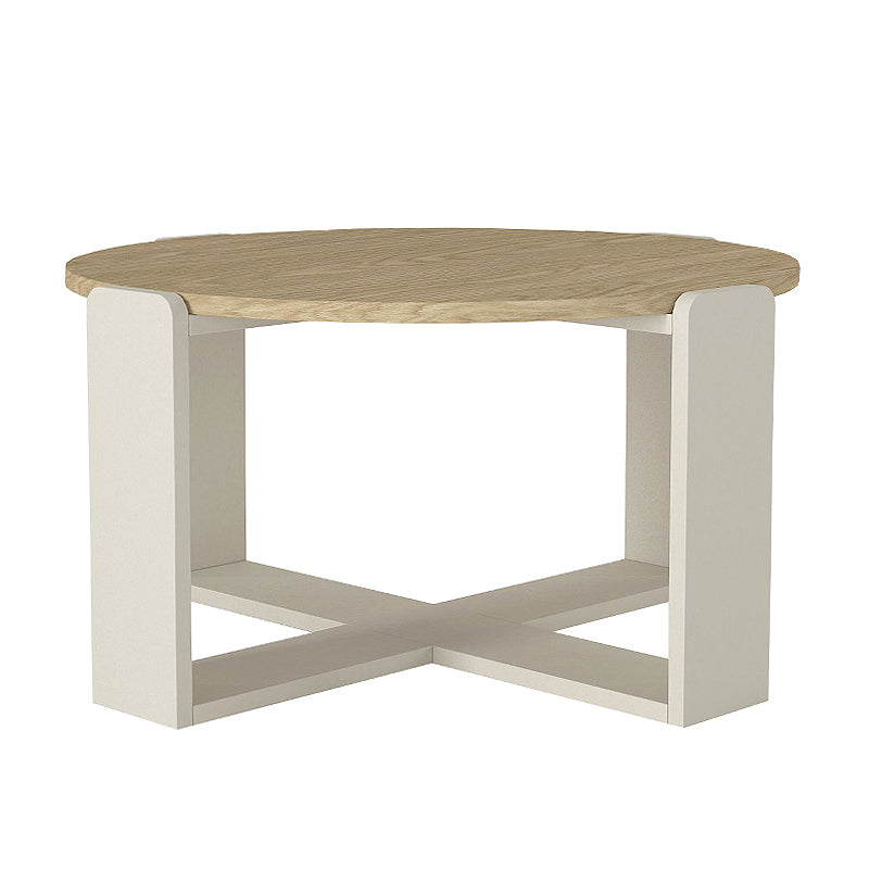 Τραπεζάκι σαλονιού Rebel Megapap χρώμα rota oak - sandstone Ø70x38εκ. - Hippiehome.gr