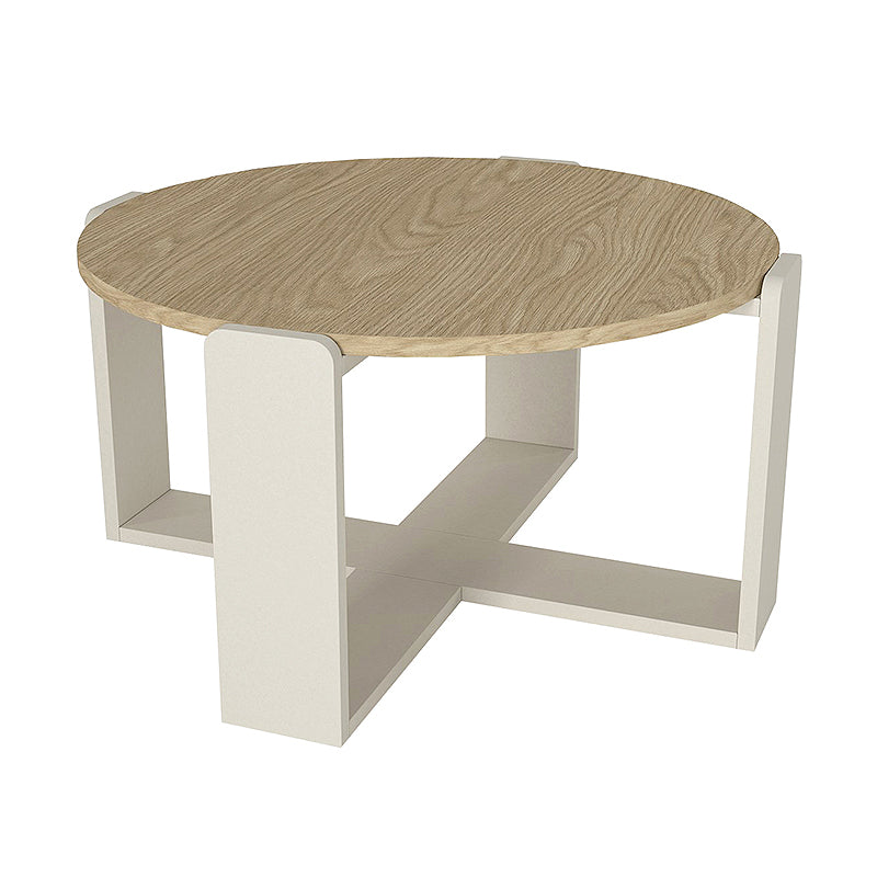 Τραπεζάκι σαλονιού Rebel Megapap χρώμα rota oak - sandstone Ø70x38εκ. - Hippiehome.gr