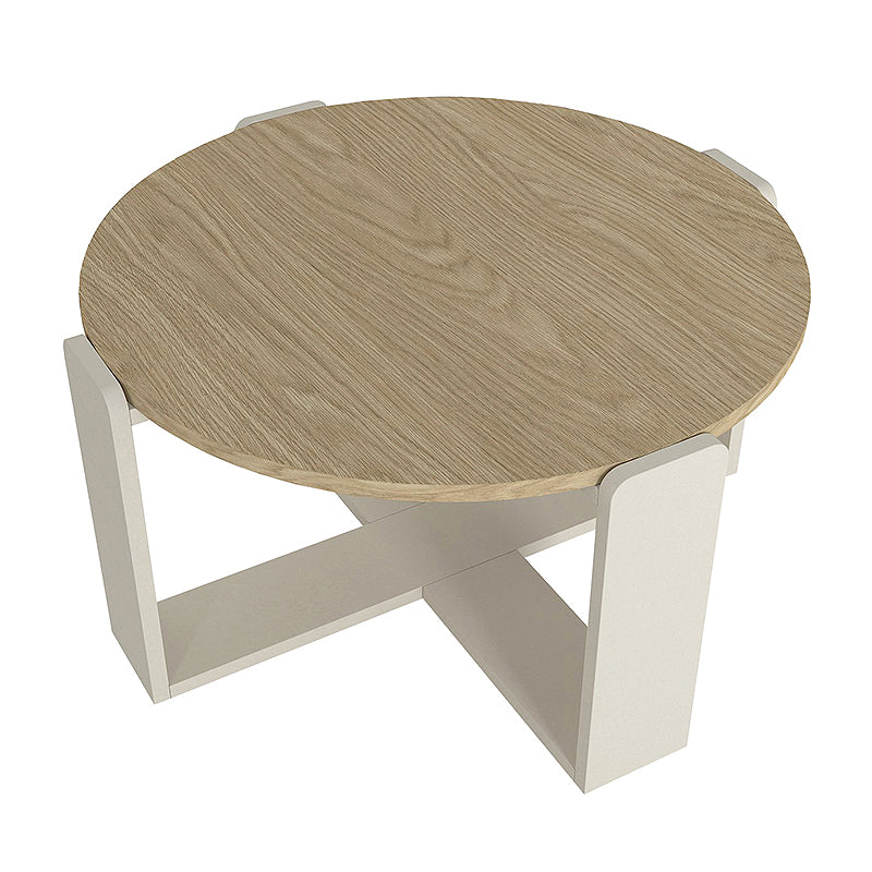 Τραπεζάκι σαλονιού Rebel Megapap χρώμα rota oak - sandstone Ø70x38εκ. - Hippiehome.gr