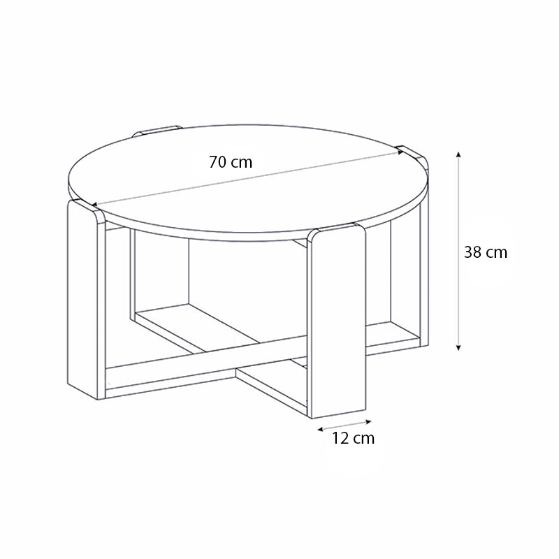 Τραπεζάκι σαλονιού Rebel Megapap χρώμα rota oak - sandstone Ø70x38εκ. - Hippiehome.gr