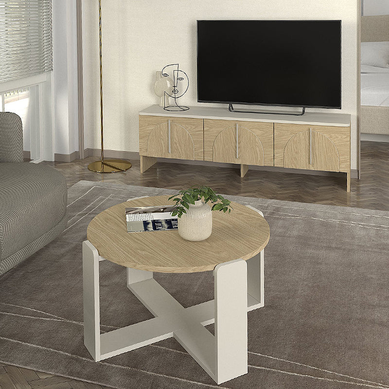 Έπιπλο τηλεόρασης Rebel Megapap χρώμα rota oak - sandstone 150x35x45εκ. - Hippiehome.gr