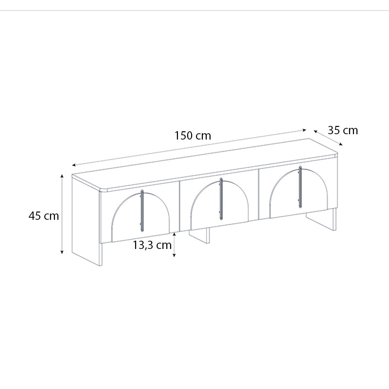 Έπιπλο τηλεόρασης Rebel Megapap χρώμα rota oak - sandstone 150x35x45εκ. - Hippiehome.gr