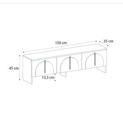 Έπιπλο τηλεόρασης Rebel Megapap χρώμα rota oak - sandstone 150x35x45εκ. - Hippiehome.gr