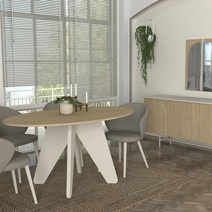 Τραπέζι Rebel Megapap χρώμα rota oak - sandstone 150x90x75εκ. - Hippiehome.gr