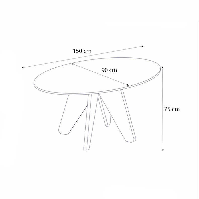 Τραπέζι Rebel Megapap χρώμα rota oak - sandstone 150x90x75εκ. - Hippiehome.gr