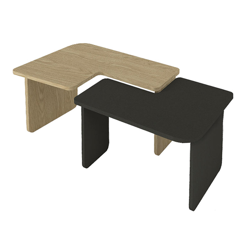 Τραπεζάκι σαλονιού σετ 2τμχ Lava Megapap χρώμα rota oak - ανθρακί 75x48,5x35,6εκ. - Hippiehome.gr