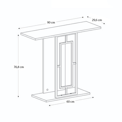 Κονσόλα Alderas Megapap χρώμα λευκό - travertine - χρυσό 90x29,6x76,8εκ. - Hippiehome.gr