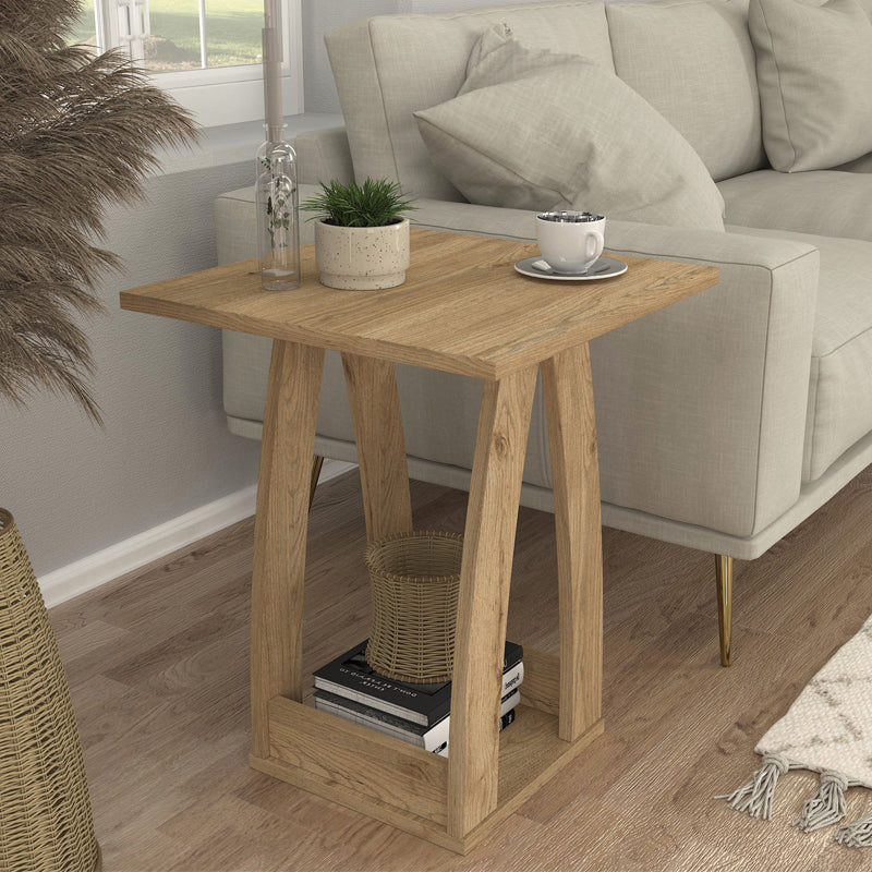 Τραπεζάκι βοηθητικό - Κομοδίνο Deros Megapap χρώμα sepet oak 45x45x56εκ. - Hippiehome.gr