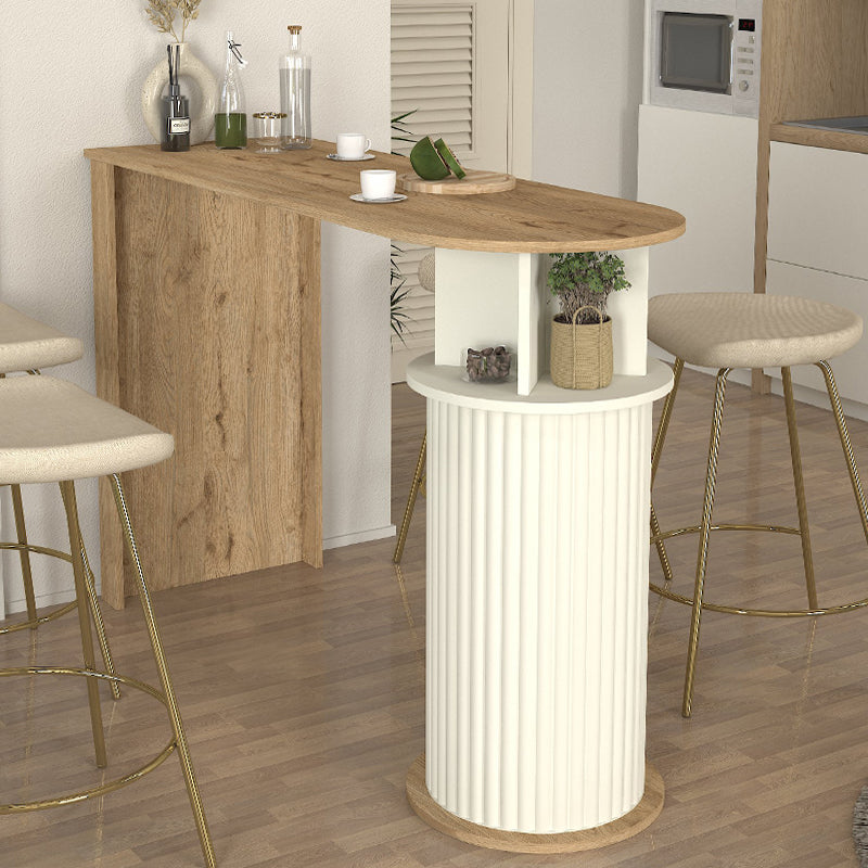 Τραπέζι μπαρ Bohema Megapap χρώμα sepet oak - ivory 150x51,6x101,8εκ. - Hippiehome.gr