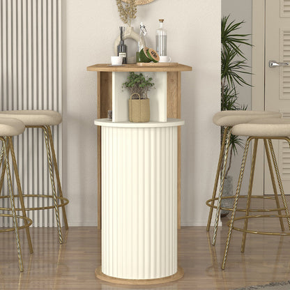 Τραπέζι μπαρ Bohema Megapap χρώμα sepet oak - ivory 150x51,6x101,8εκ. - Hippiehome.gr