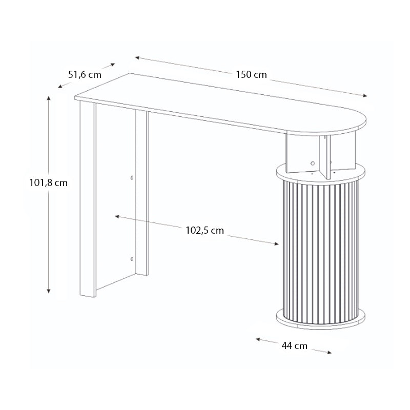 Τραπέζι μπαρ Bohema Megapap χρώμα sepet oak - ivory 150x51,6x101,8εκ. - Hippiehome.gr