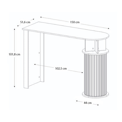 Τραπέζι μπαρ Bohema Megapap χρώμα sepet oak - ivory 150x51,6x101,8εκ. - Hippiehome.gr