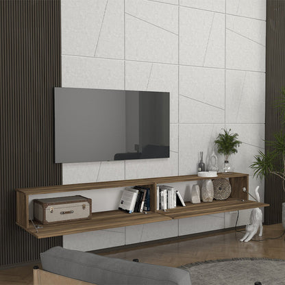 Έπιπλο τηλεόρασης επιτοίχιο Espanse Megapap χρώμα καρυδί 241,8x31,7x30εκ. - Hippiehome.gr