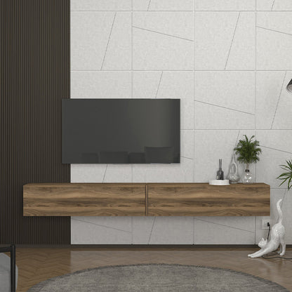 Έπιπλο τηλεόρασης επιτοίχιο Espanse Megapap χρώμα καρυδί 241,8x31,7x30εκ. - Hippiehome.gr