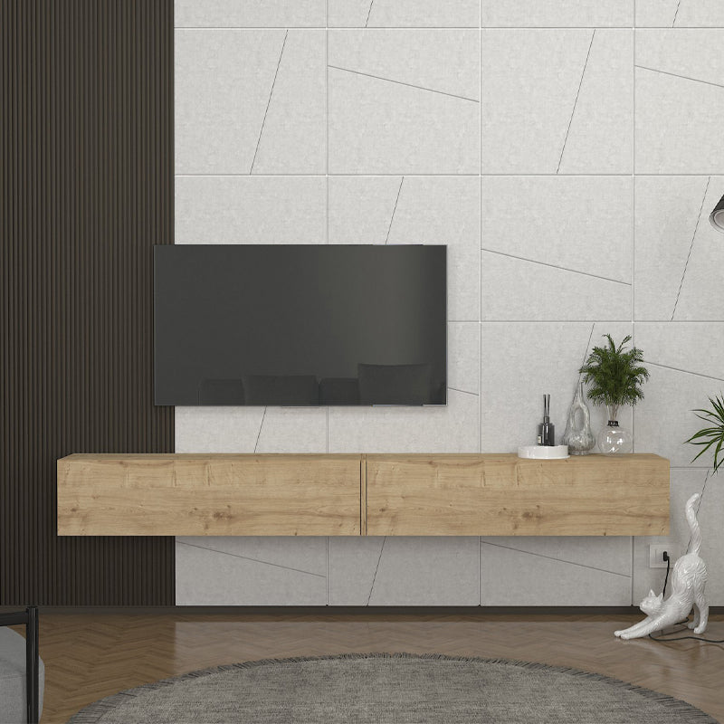 Έπιπλο τηλεόρασης επιτοίχιο Espanse Megapap χρώμα sapphire oak 241,8x31,7x30εκ. - Hippiehome.gr