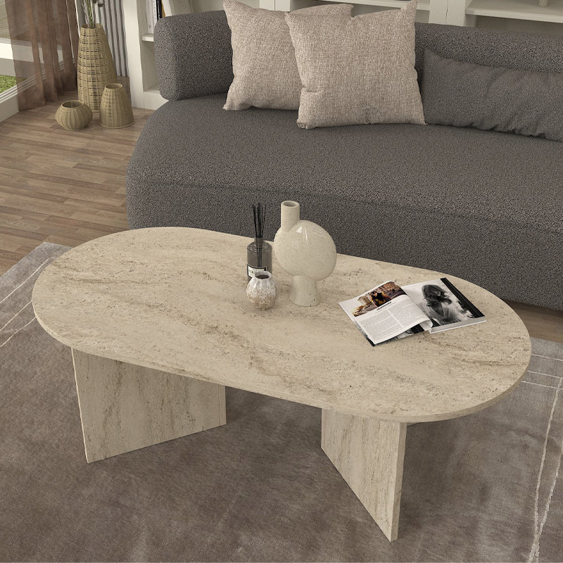 Τραπεζάκι σαλονιού Cortado Megapap χρώμα travertine 120x60x39,6εκ. - Hippiehome.gr