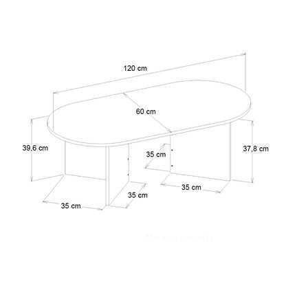 Τραπεζάκι σαλονιού Cortado Megapap χρώμα μαύρο 120x60x39,6εκ. - Hippiehome.gr