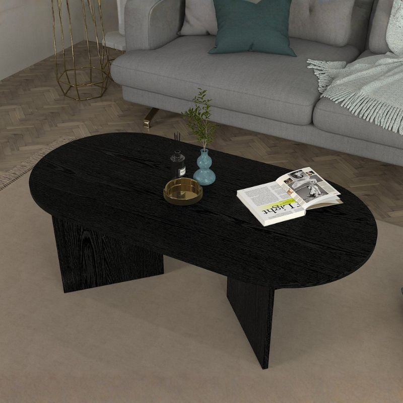 Τραπεζάκι σαλονιού Cortado Megapap χρώμα sencron black 120x60x39,6εκ. - Hippiehome.gr