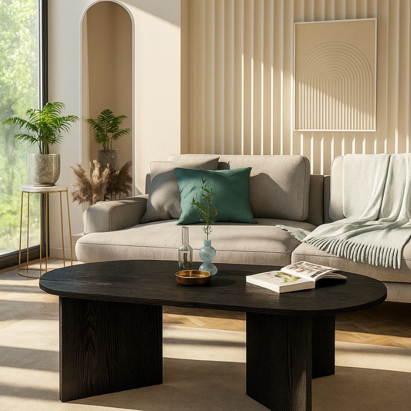 Τραπεζάκι σαλονιού Cortado Megapap χρώμα sencron black 120x60x39,6εκ. - Hippiehome.gr