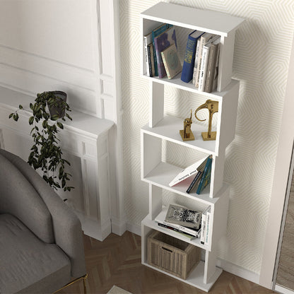 Βιβλιοθήκη Alvina Megapap χρώμα λευκό 45x19,6x158,8εκ. - Hippiehome.gr