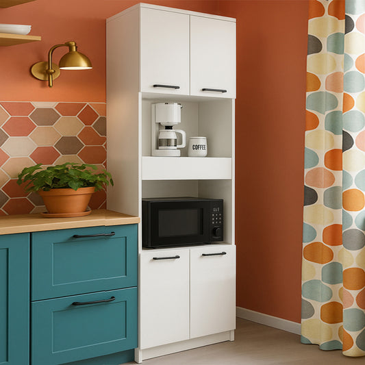 Ντουλάπι κουζίνας - μπάνιου Alvento Megapap χρώμα λευκό 60x42x180εκ. - Hippiehome.gr