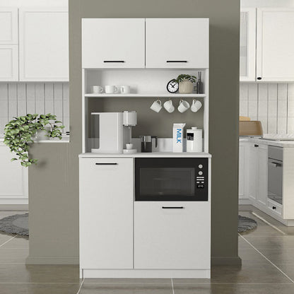 Έπιπλο κουζίνας Tuco 2 Megapap χρώμα λευκό 90x40x180εκ. - Hippiehome.gr