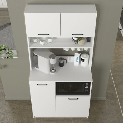 Έπιπλο κουζίνας Tuco 2 Megapap χρώμα λευκό 90x40x180εκ. - Hippiehome.gr